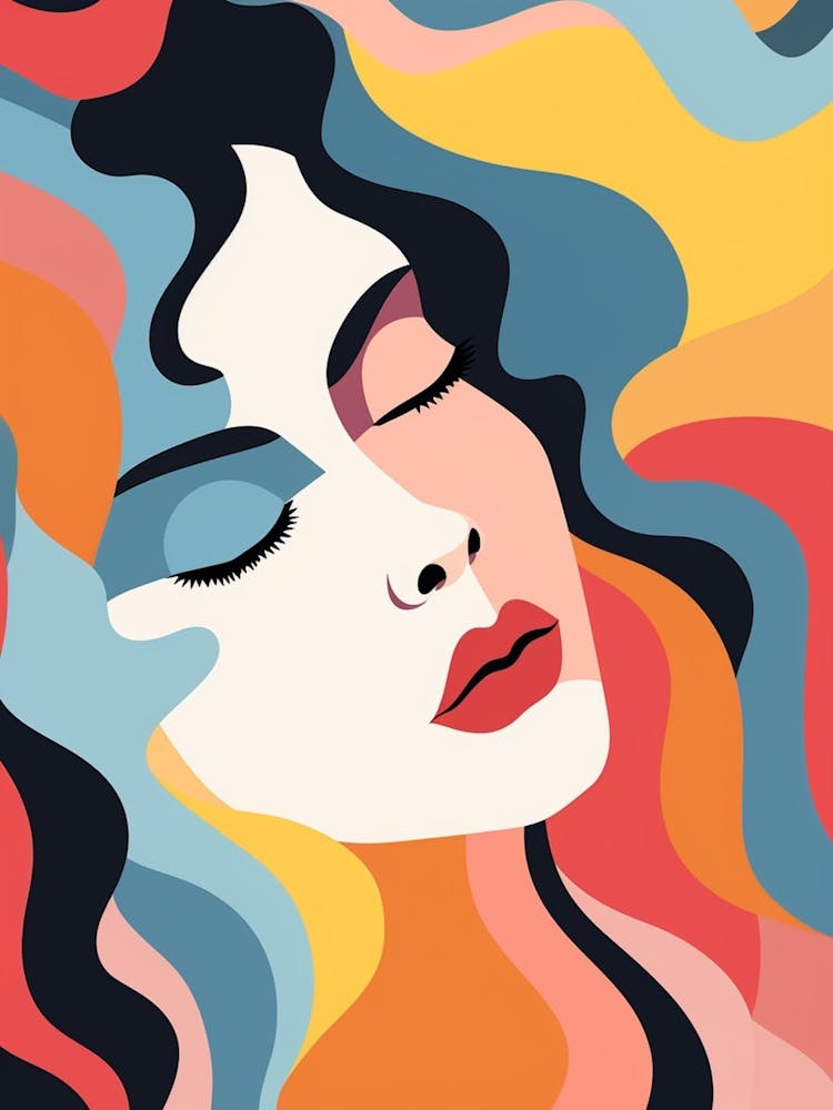 Swirl Face Geometric Illustration 4