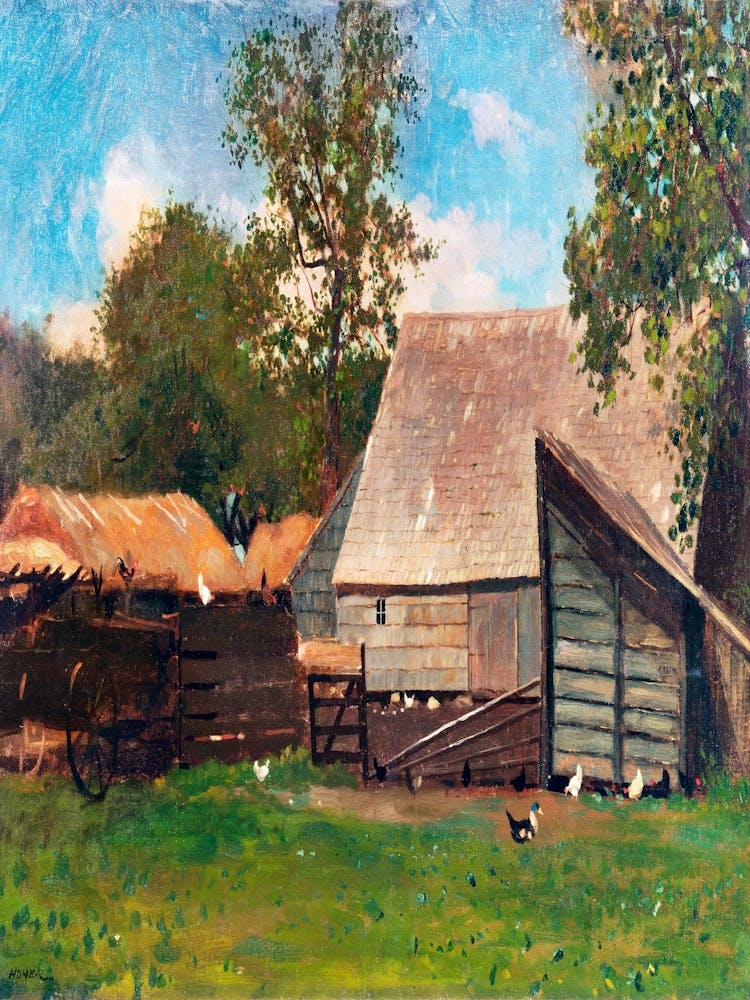 Barn And Chickens