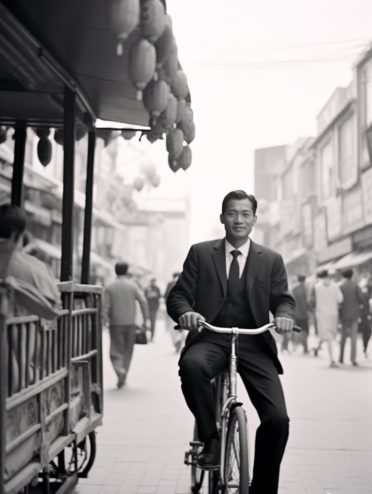 Beijing, China, Black And White Old Photo 1