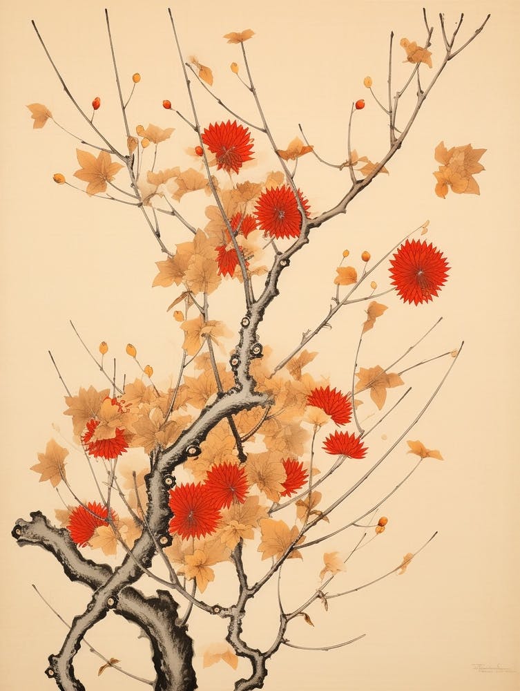 Akikusa Autumn Dandelion 3 Vintage Japanese Botanical