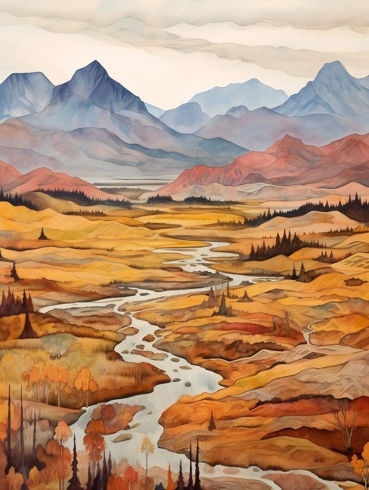 Peinture Parc National Automne Jasper National Park Alberta Canada 2