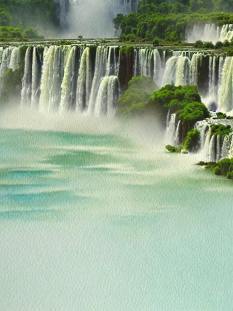 Iguazú Falls National Park Brazil Water Colour Poster