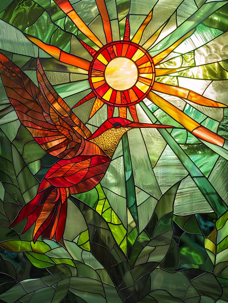 Hummingbird Stained Glass 11