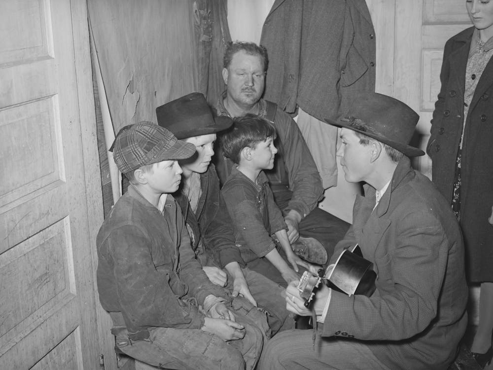 Guitar Player And Singers At Play Party In Mcintosh County, Oklahoma, See General Caption Number 26 By Russell