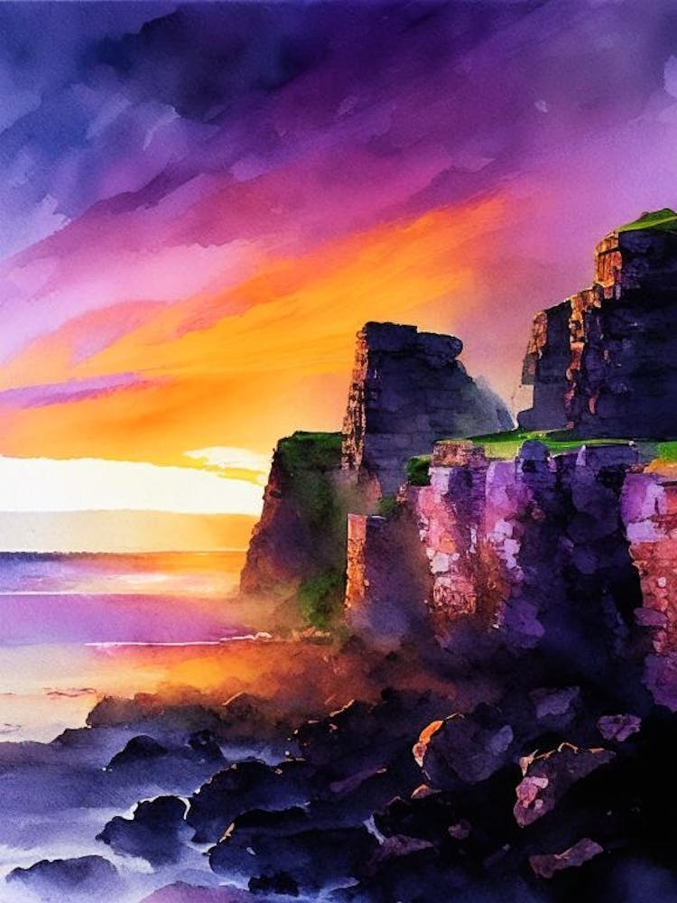 The Giant S Causeway Watercolour 2