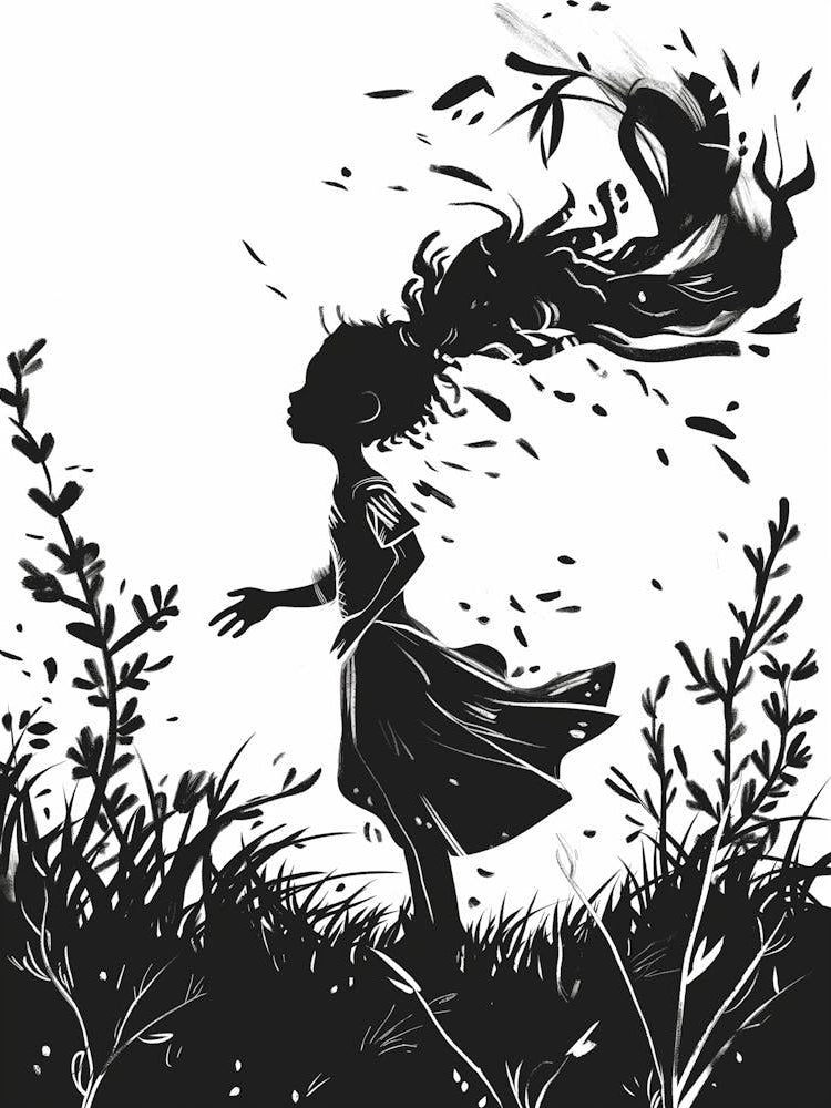 Black Illustration Of Whisper Of The Idea Of African Juju Magic On White Paper, Whisical, Storybook Style Whisper 1