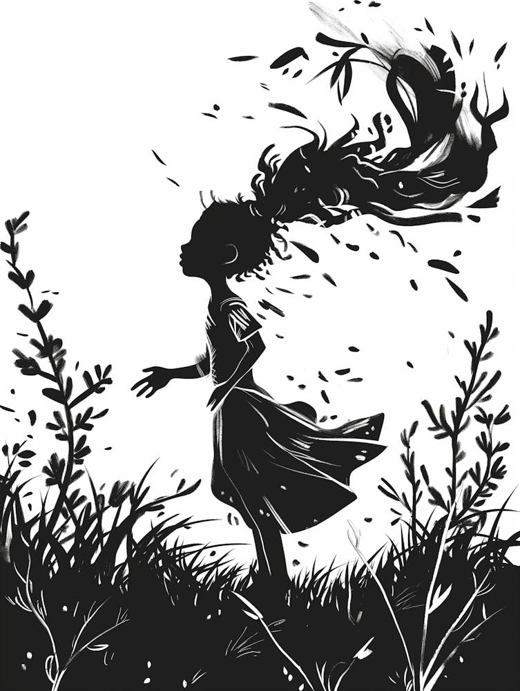 Black Illustration Of Whisper Of The Idea Of African Juju Magic On White Paper, Whisical, Storybook Style Whisper 1