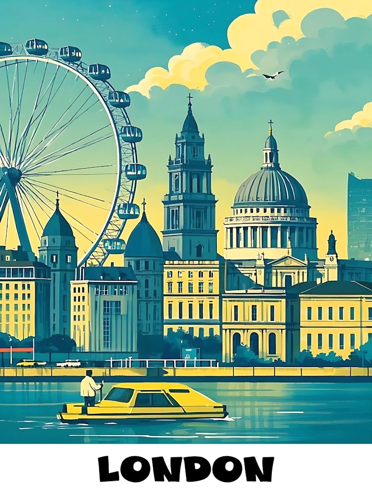 London Vintage Travel Poster 2