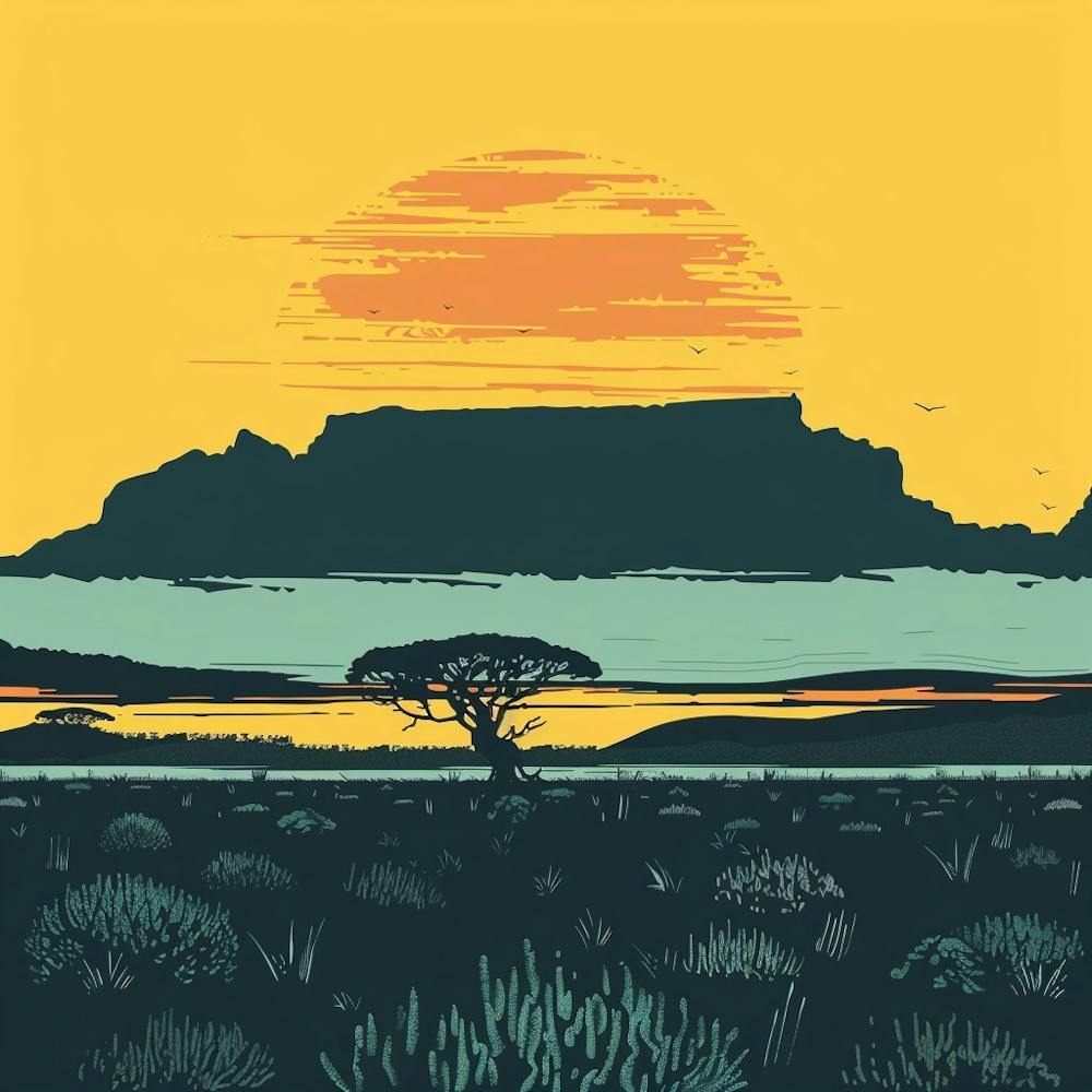 Sunset Over Table Mountain