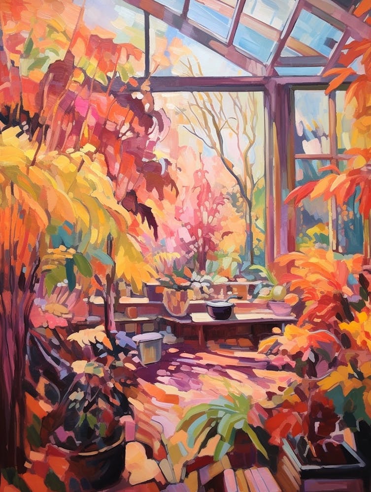 Autumn Gardens Painting Muttart Conservatory Canad 1