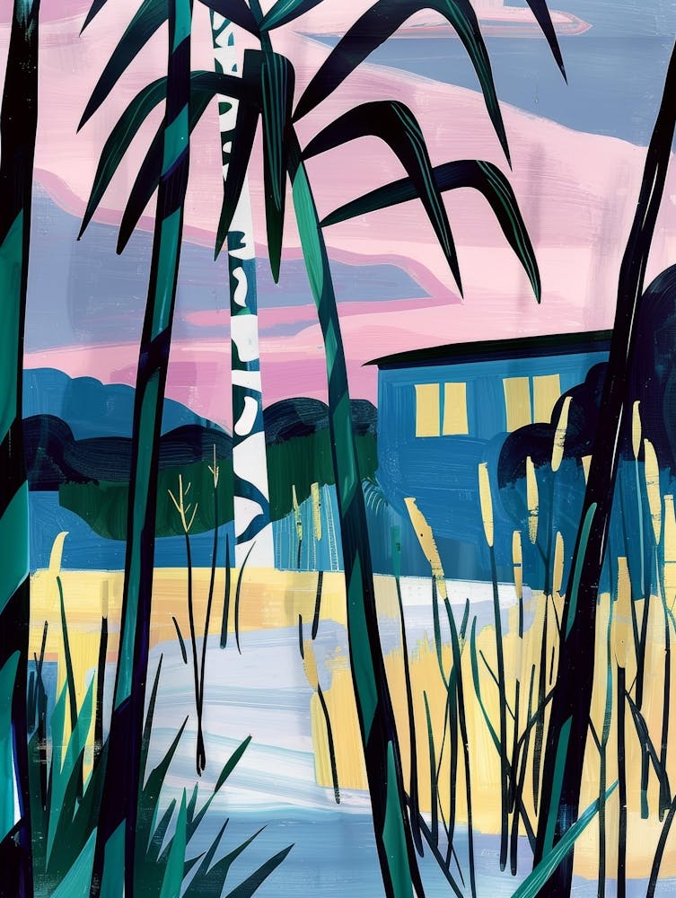 Palm Trees At Dusk