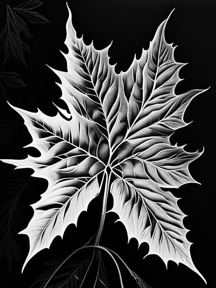 Sweet Gum Leaf Linocut 2