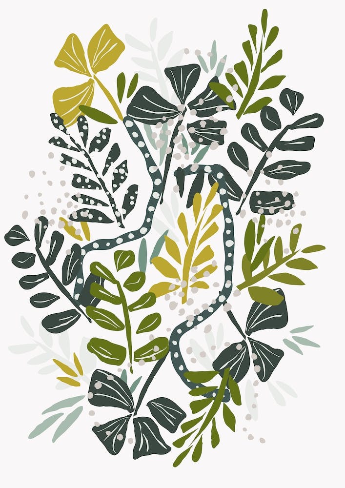 Papercut Leaves Bouquet Green