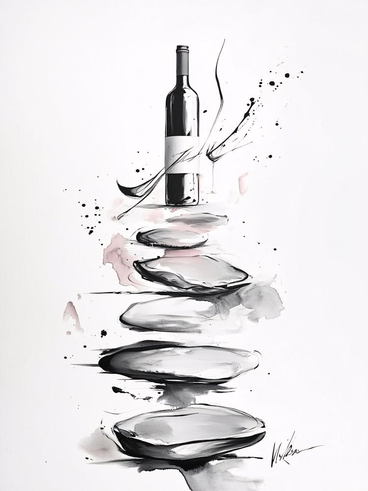 Wine Bottle On The Rocks