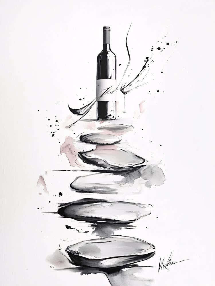 Wine Bottle On The Rocks