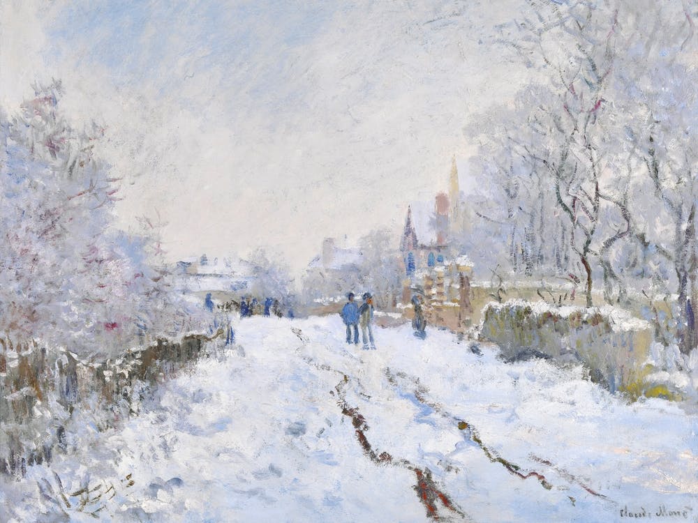 Street Under the Snow at Argenteuil by Claude Monet (1875), Winter Print