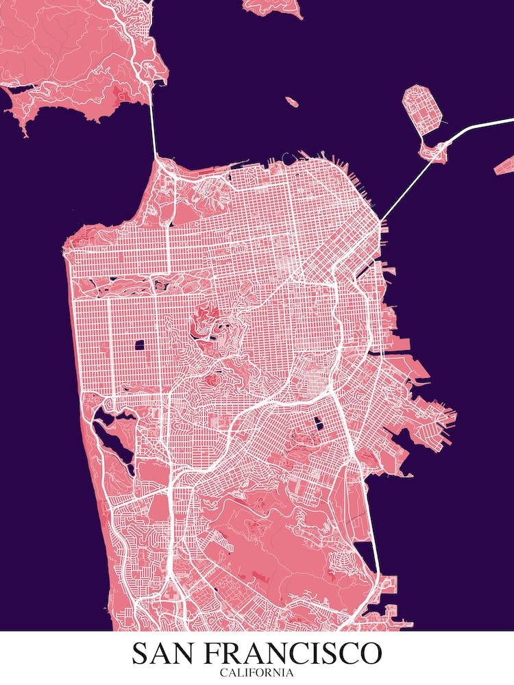 San Francisco California Pink Purple