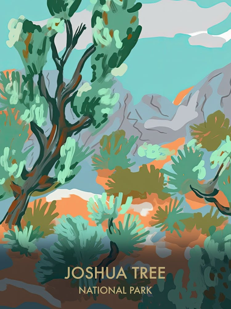 Joshua Tree National Park Travel Poster Matisse Style 2