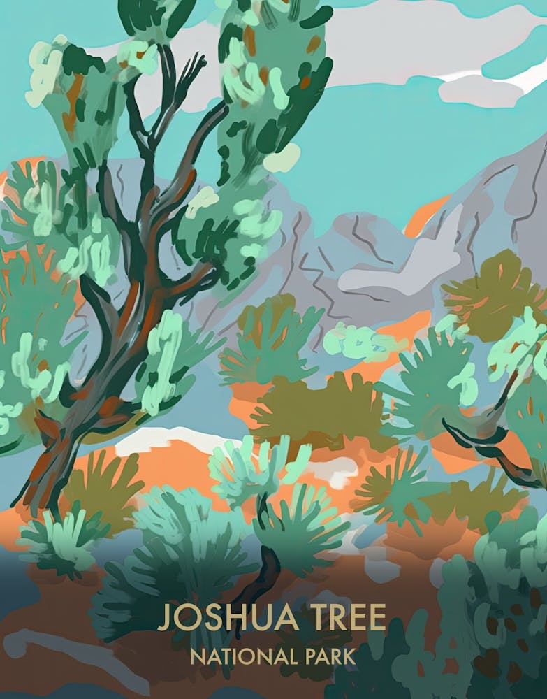 Joshua Tree National Park Travel Poster Matisse Style 2