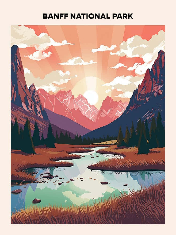 Banff National Park Midcentury Travel Poster