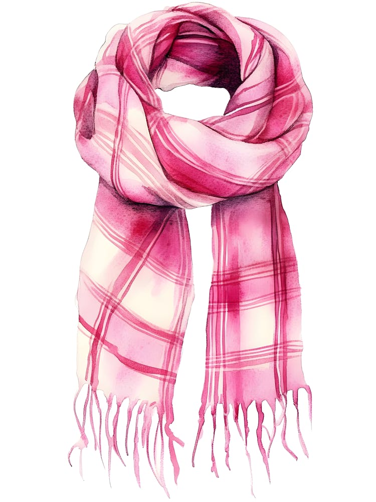 Pink Plaid Scarf