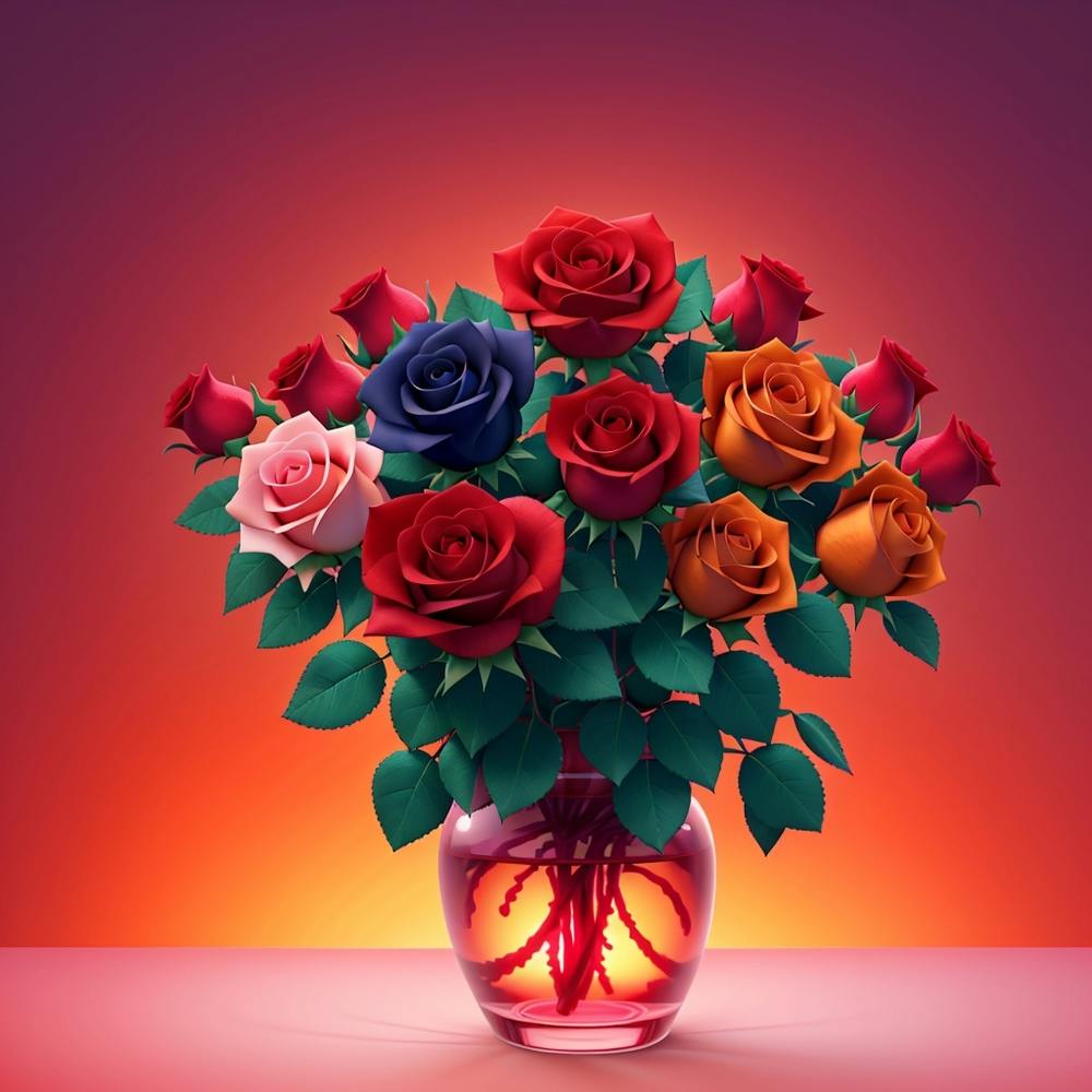 3d Animation Style Roses With Their Delicate Petals And Intoxi 1