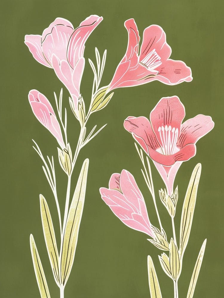 Pink & Green Freesia 4