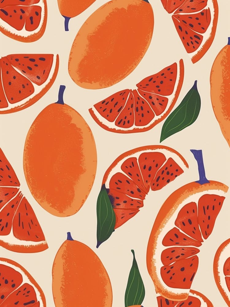 Grapefruit Abstract Pattern Illustration 2