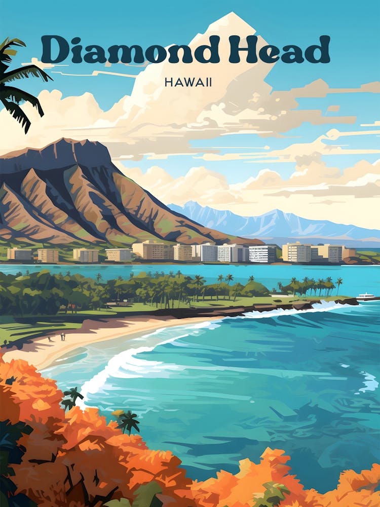 Diamond Head Hawaii 1 Travel Poster 3 4 Resize
