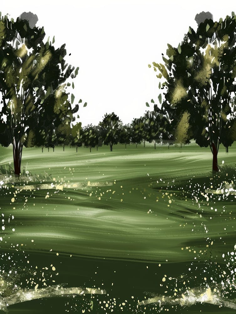 Green Field With Trees