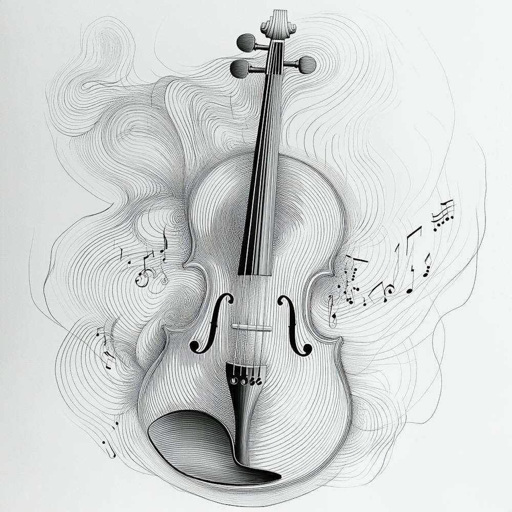 Violin With Music Notes