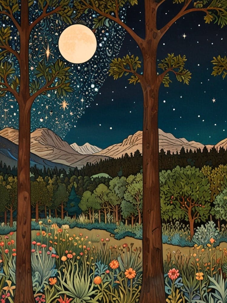 William Morris Moonlight In The Woods 117