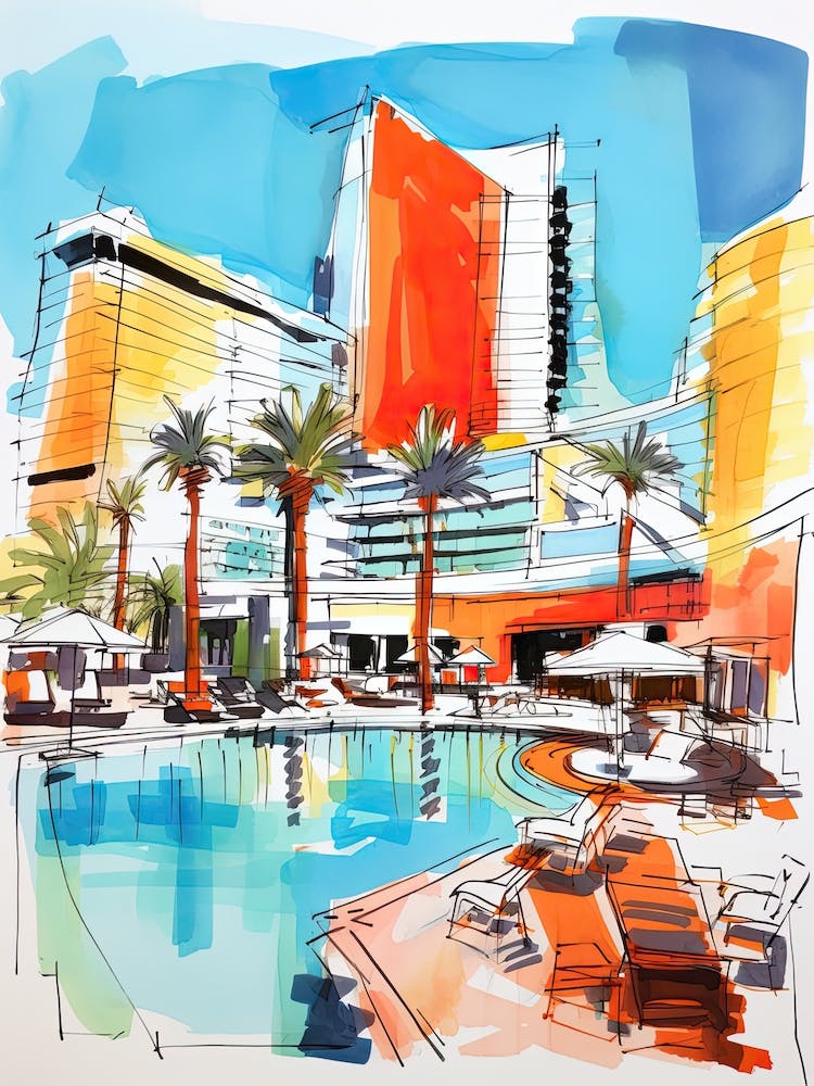 Aria Resort & Casino   Las Vegas, Nevada  Resort Storybook Illustration 1