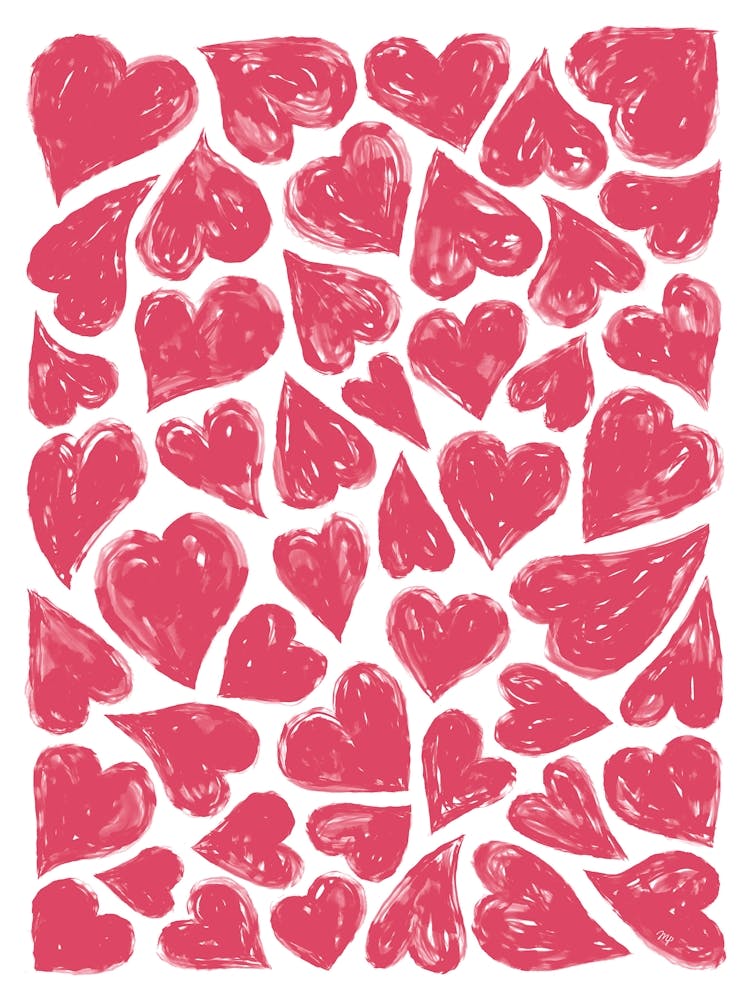 Red Doodle Hearts