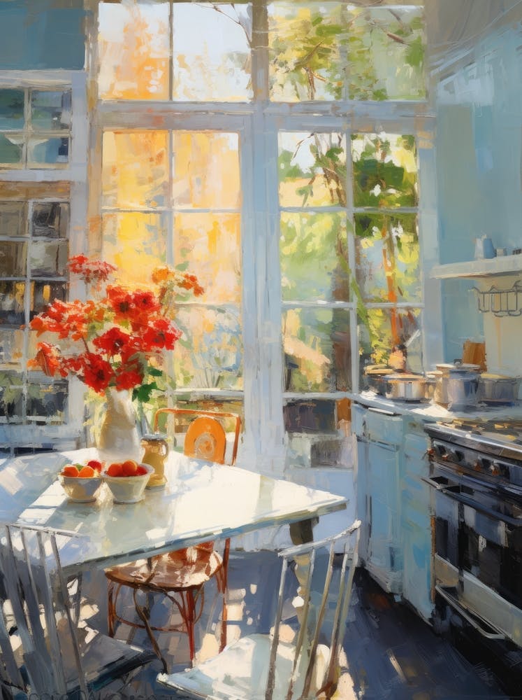 Kitchen With Flowers 1