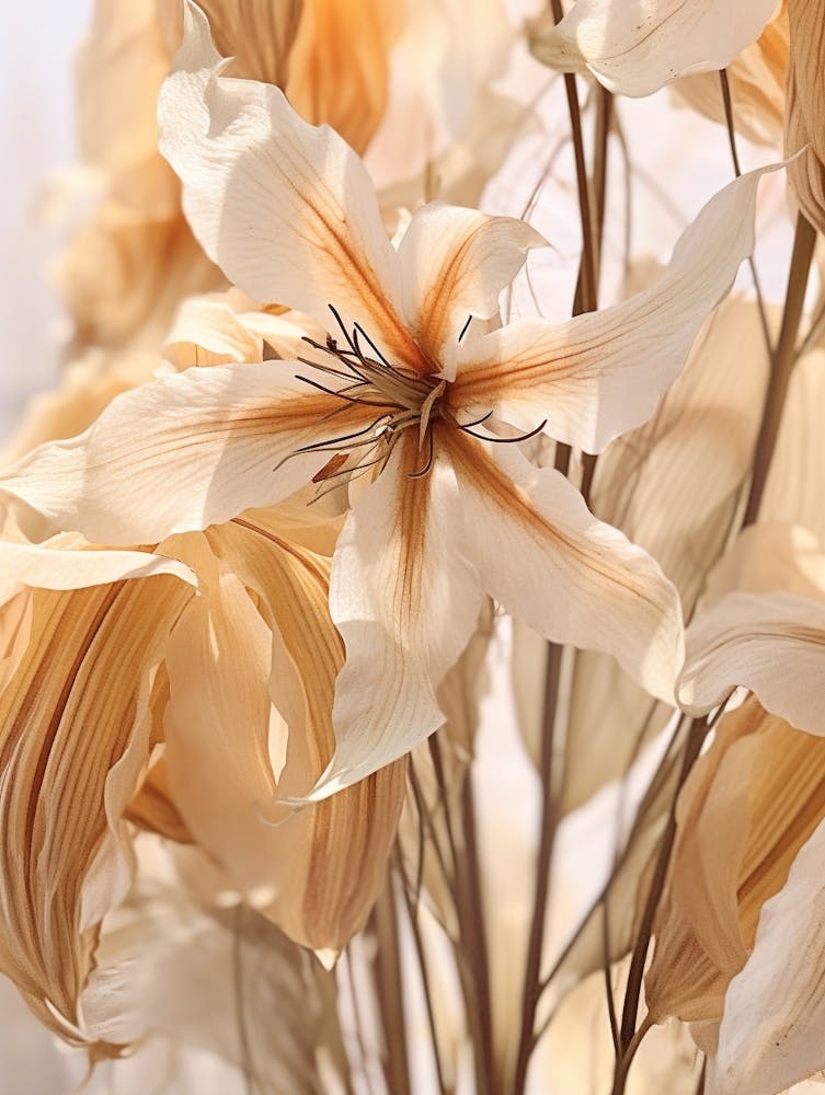 Boho Dried Flowers Gloriosa Lily