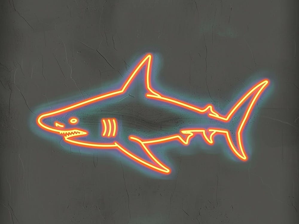 Orange Smooth Hammerhead Neon Shark 7