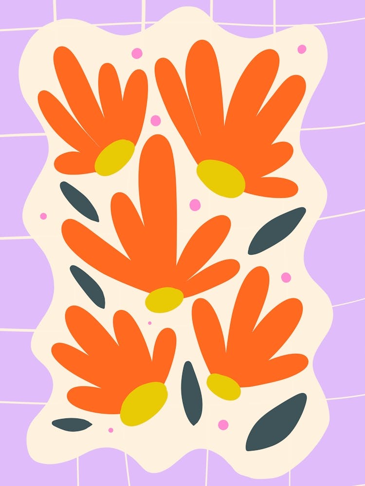 Modern Grid Flowers 2