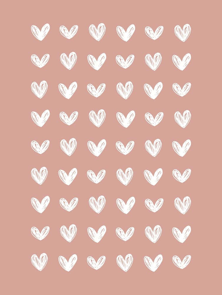 Scribble Hearts - Dusty Pink