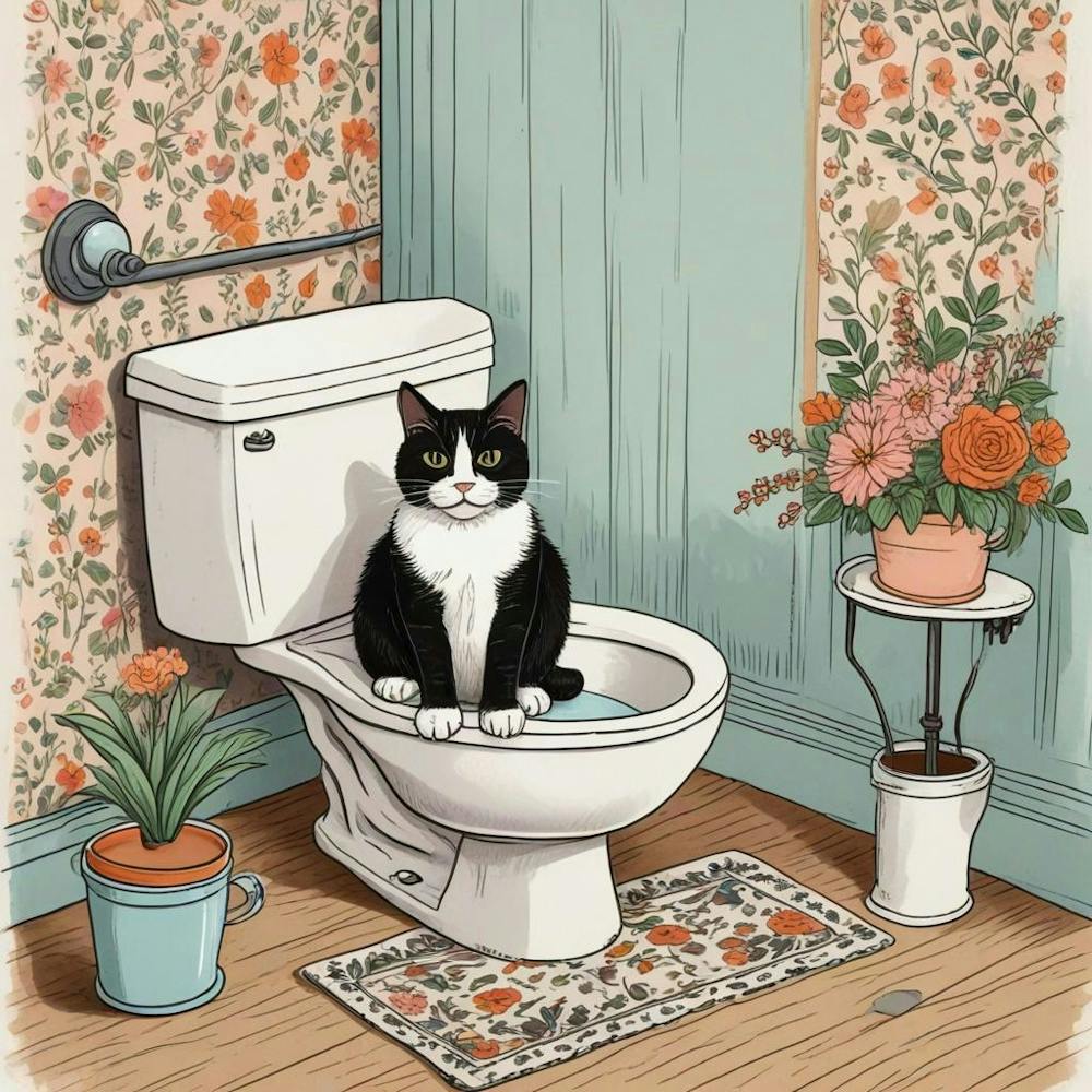 Cat Reading A Newspaper In Toilet (8)