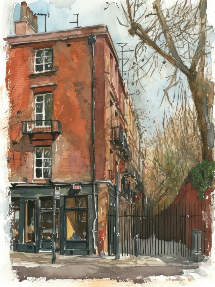 Islington London Borough   Street Watercolour 2