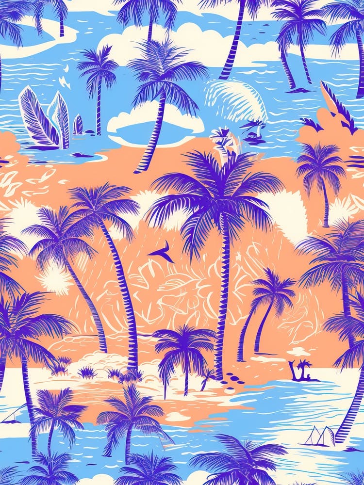 Miami Beach, Florida, California, Inspired Travel Pattern 6