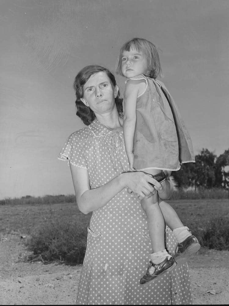 Mrs, Ernest W, Kirk Jr, Wife Of Successful Client, With Her Daughter On Farm Near Ordway, Colorado By Russell