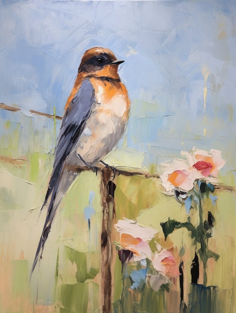Bird Painting Barn Swallow 1