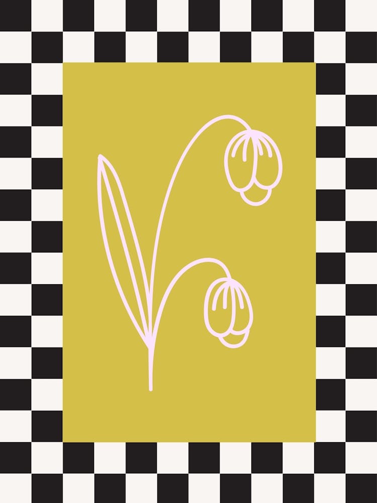 Modern Checkered Flower Poster  13