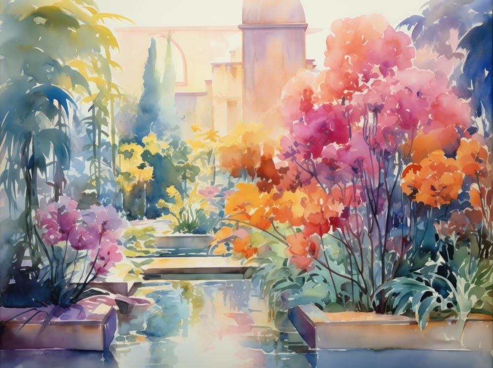 Watercolour Of A Garden