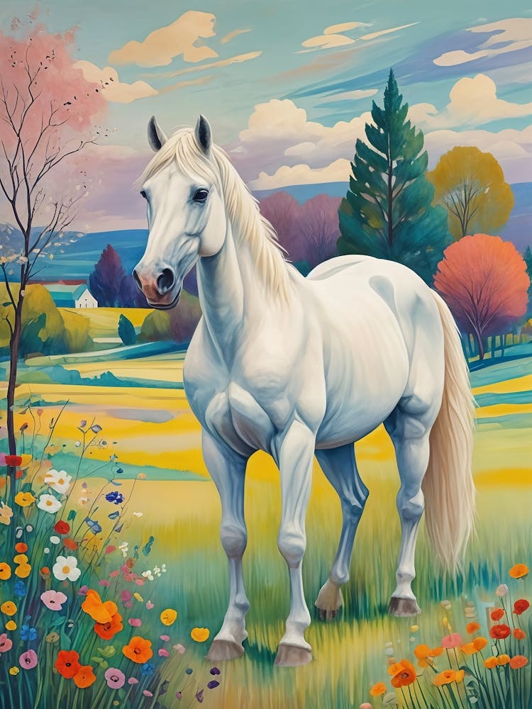 White Horse In The Countryside