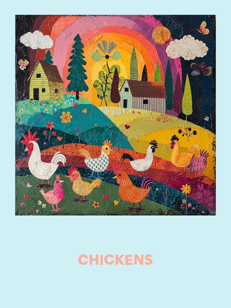 Chickens Poster Collage 3