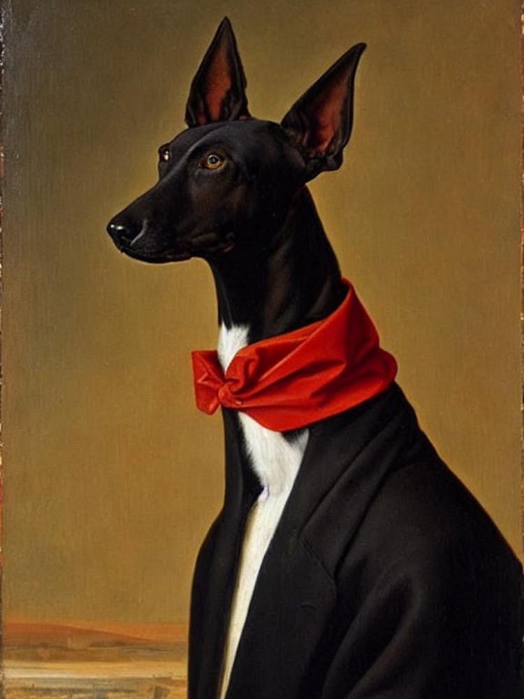 Pharaoh Hound Renaissance Portrait Oil Painting