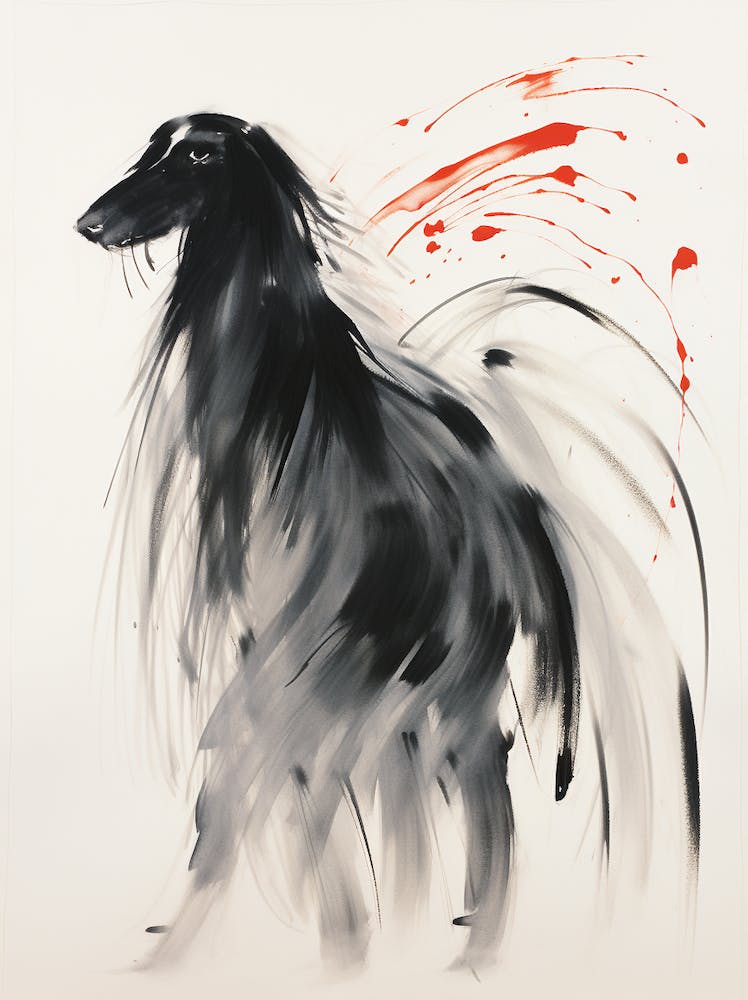 Afghan Hound in Ink